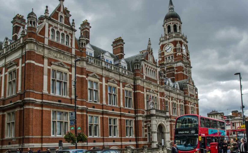 main building in drug and alcohol rehab croydon with red buses
