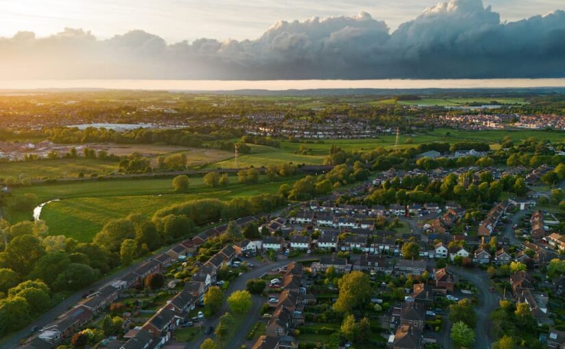 Drug and Alcohol Rehab Staffordshire Aerial View of houses and sky